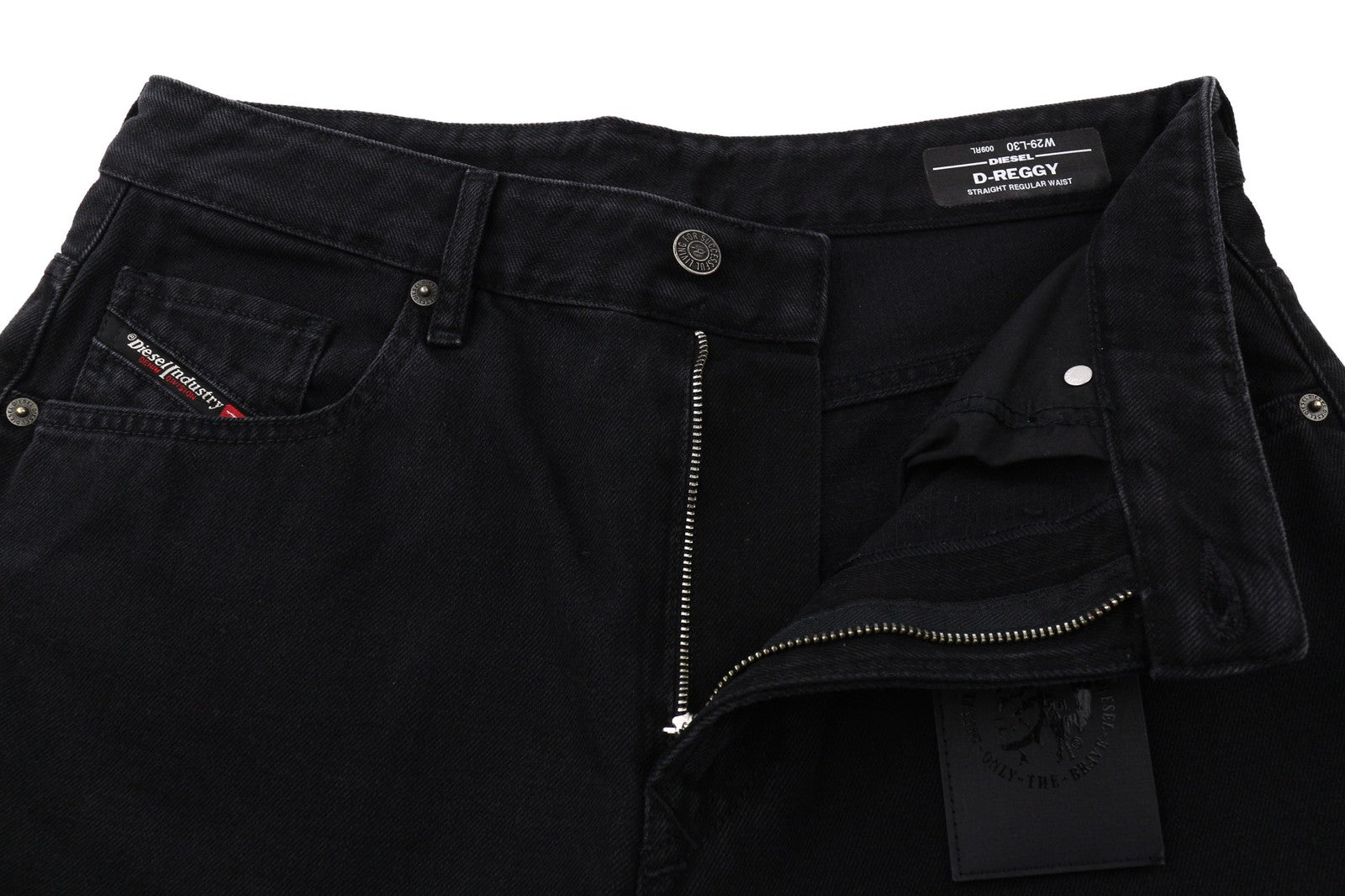 DIESEL D-Reggy 009RL Women's Jeans W29/L30 Black Regular Straight Zip Fly