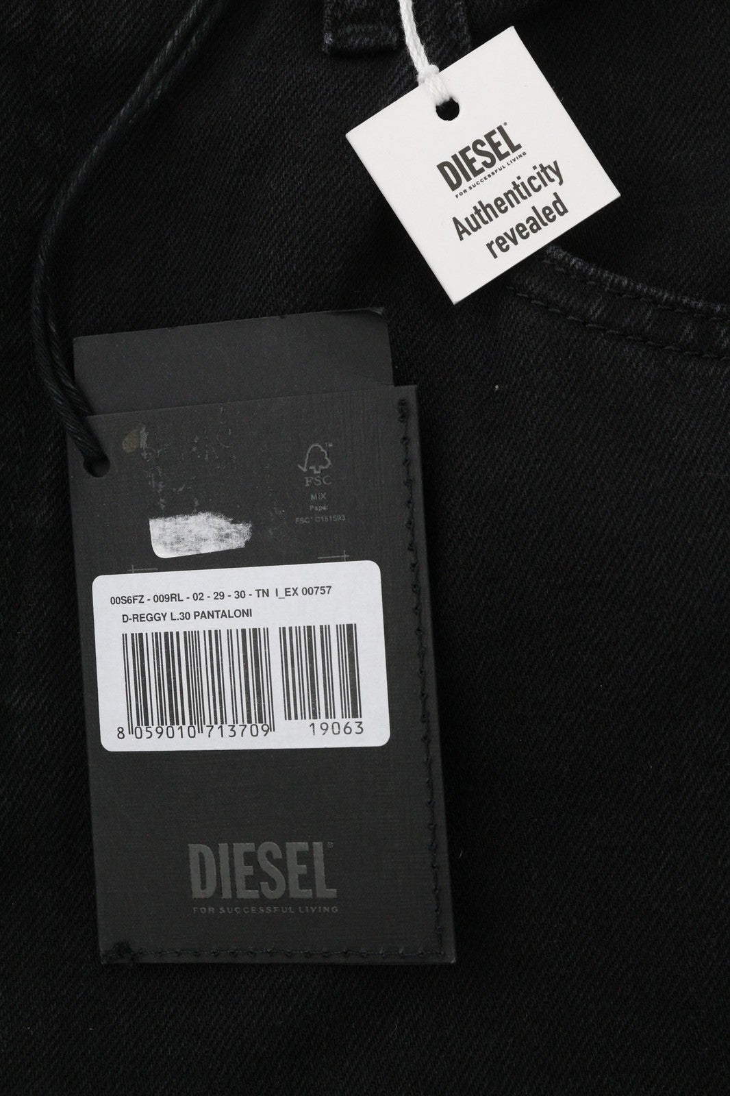 DIESEL D-Reggy 009RL Women's Jeans W29/L30 Black Regular Straight Zip Fly