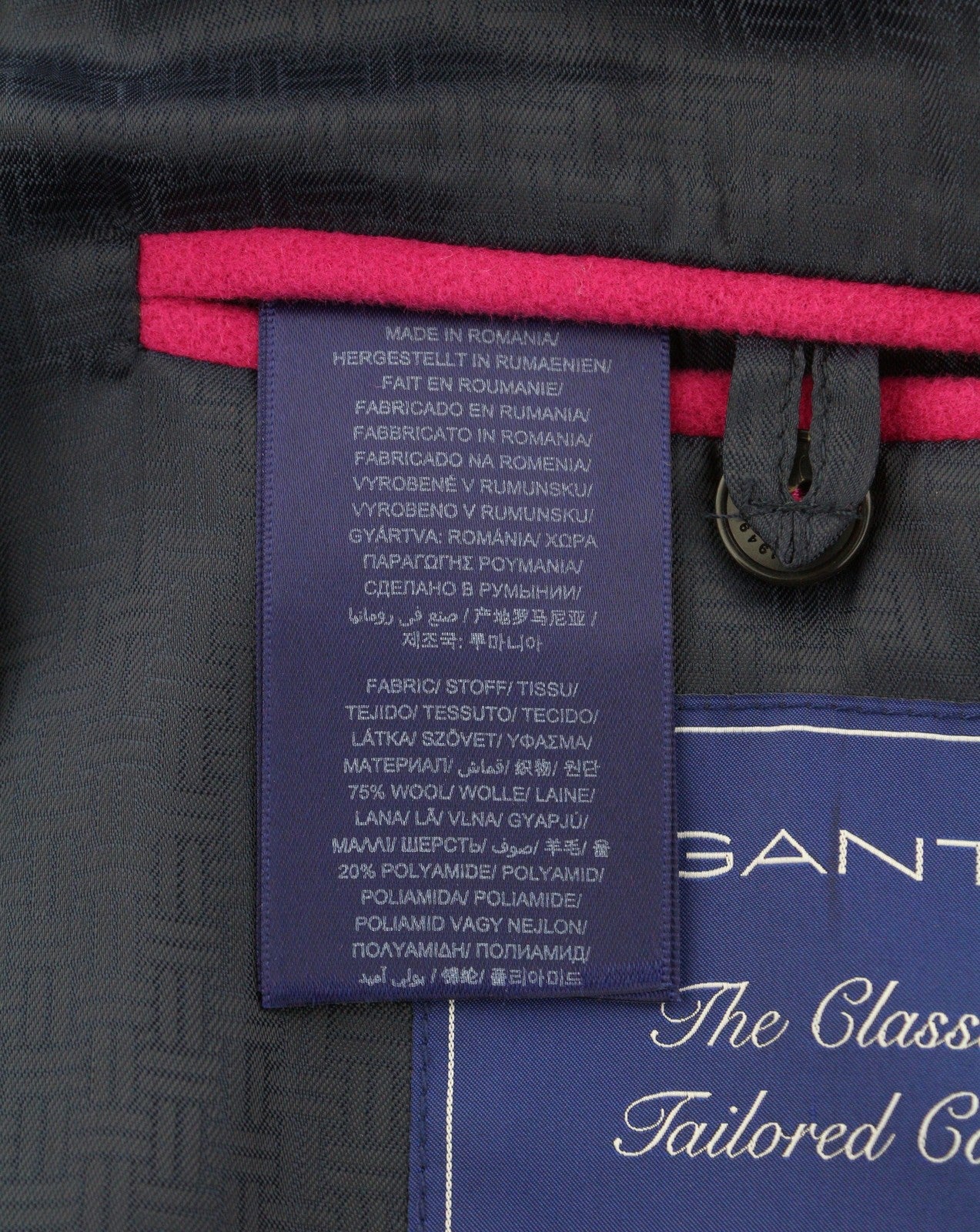 GANT klasikinis moteriškas paltas „Love Potion“ vilnos ir kašmyro mišinio, vidutinio ilgio.