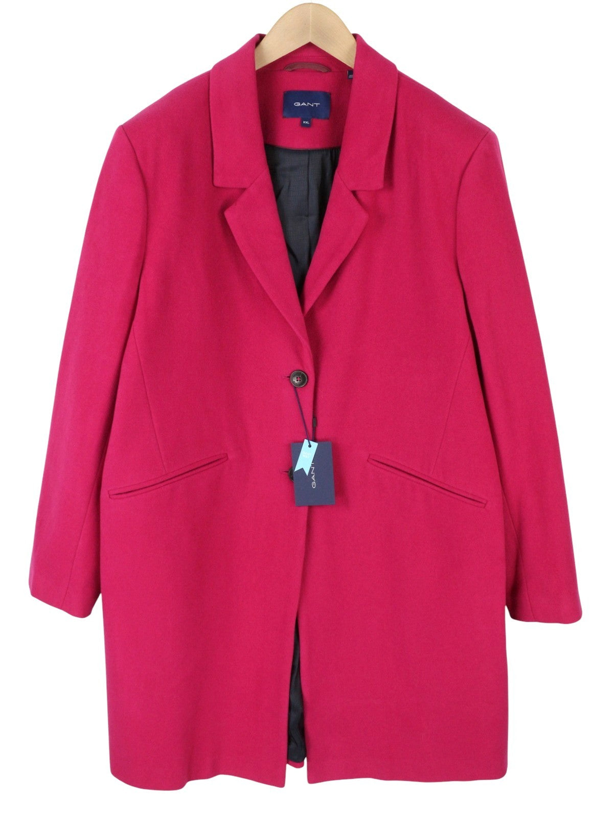 GANT klasikinis moteriškas paltas „Love Potion“ vilnos ir kašmyro mišinio, vidutinio ilgio.