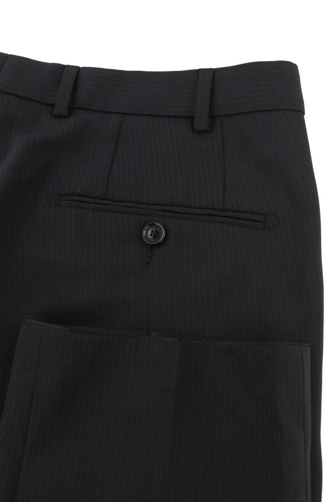 DIGEL Daren-V Men's Trousers UK38 Black Virgin Wool Stretch Stripe Zip Fly