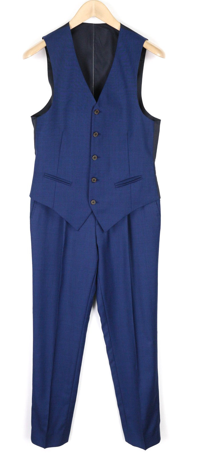 SUITSUPPLY Ferrara Brescia vyriškas kostiumas UK32/UK34 mėlynas vilnonis 2in1 vieneilis 