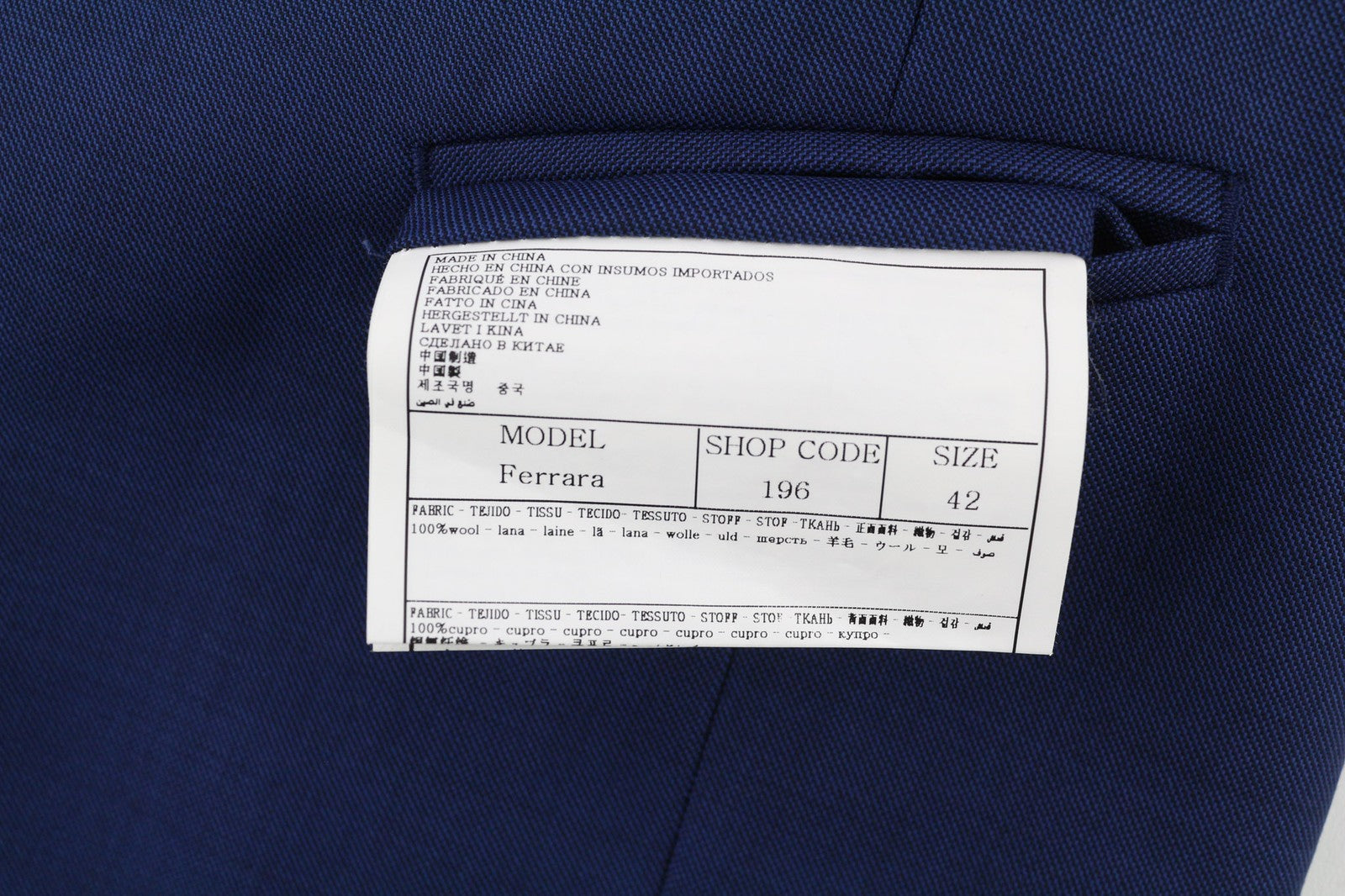 SUITSUPPLY Ferrara Brescia Men's Suit UK32/UK34 Blue Wool 2in1 Single Breasted