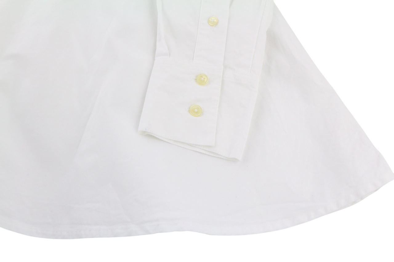 SUISTUDIO Dylan moteriška suknelė, UK6, balta, medvilninė, apvali apykaklė, ilgomis rankovėmis, trumpa, su logotipu. 