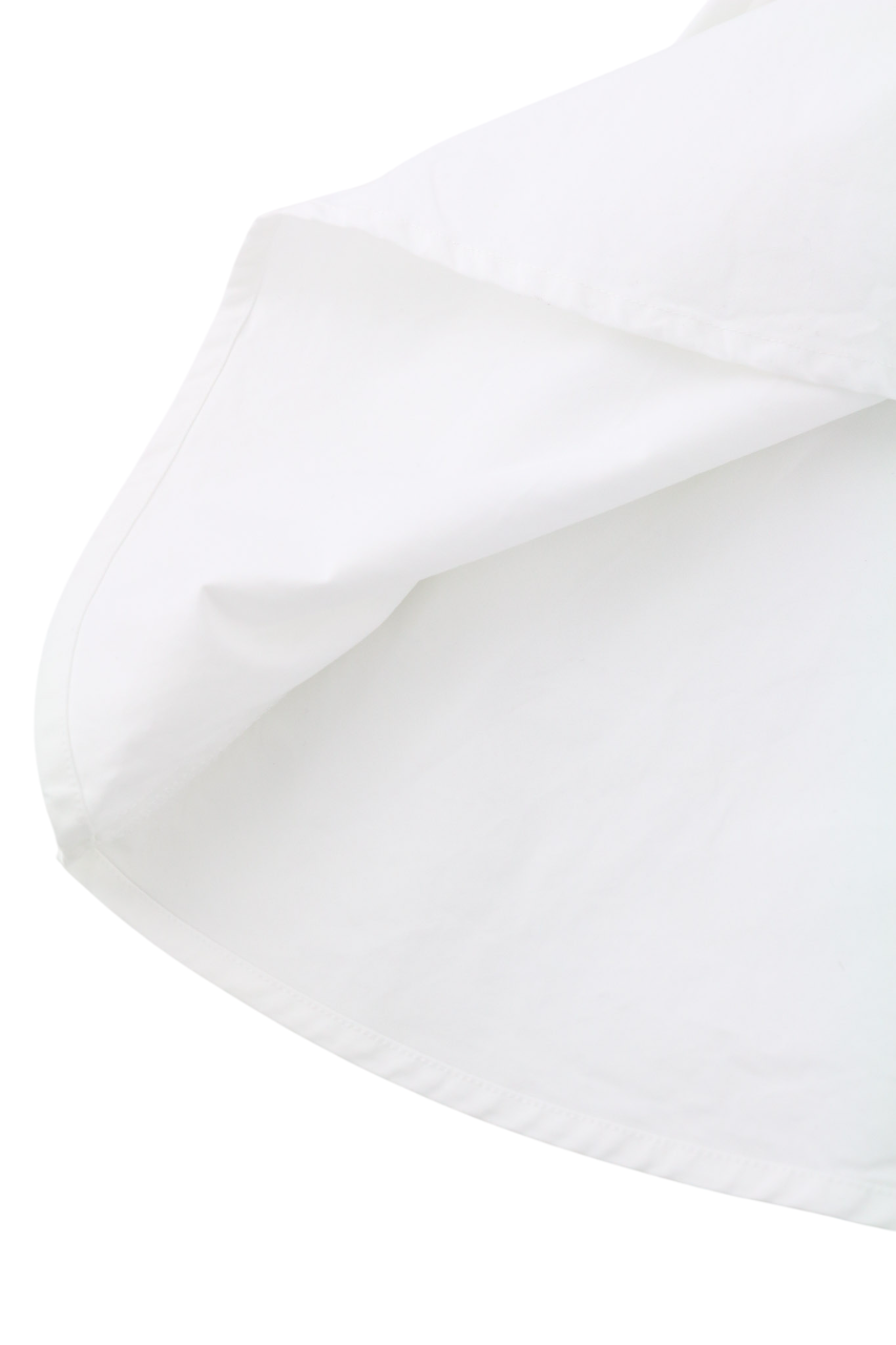 SUISTUDIO Dylan moteriška suknelė, UK6, balta, medvilninė, apvali apykaklė, ilgomis rankovėmis, trumpa, su logotipu. 