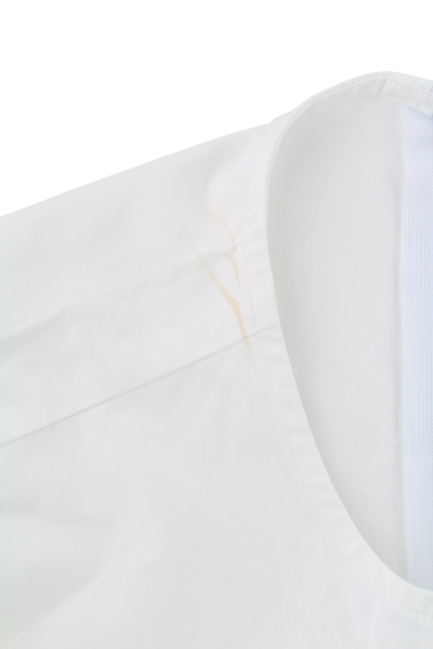 SUISTUDIO Dylan moteriška suknelė UK10 balta medvilninė ilgomis rankovėmis apvali apykakle trumpi logotipai 