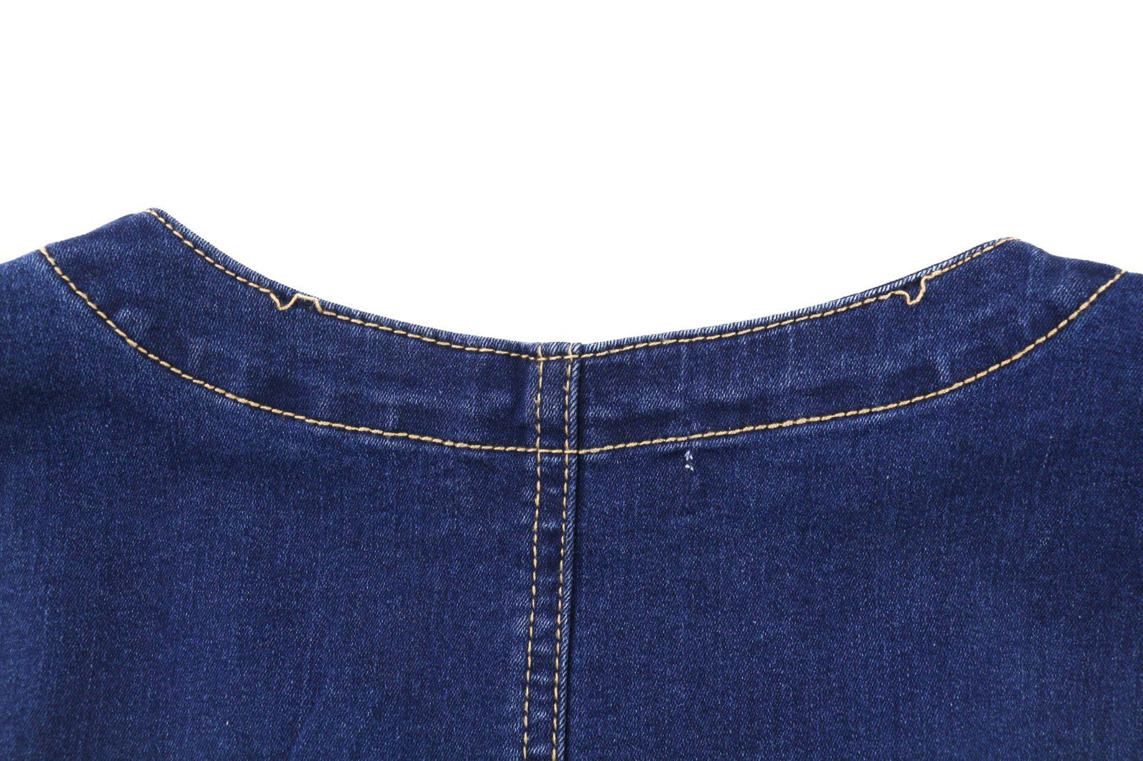 PULL&BEAR Women's Dress L Blue Denim Sleeveless V-Neck Button Pocket Short