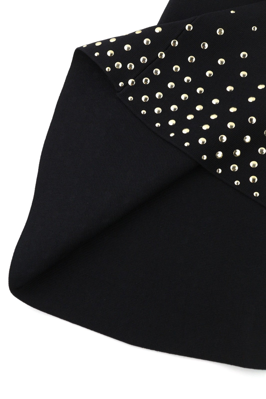 MARCIANO FOR GUESS moteriška suknelė M juoda atvira pečiais ilgomis rankovėmis su metalinėmis detalėmis 