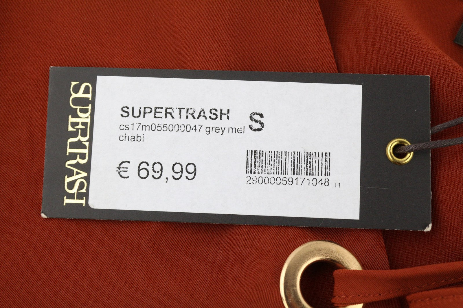 SUPERTRASH Dambi moteriška suknelė, 36 cm, V formos iškirpte, ilgomis rankovėmis, petnešėlėmis, trumpais gobtuvais 