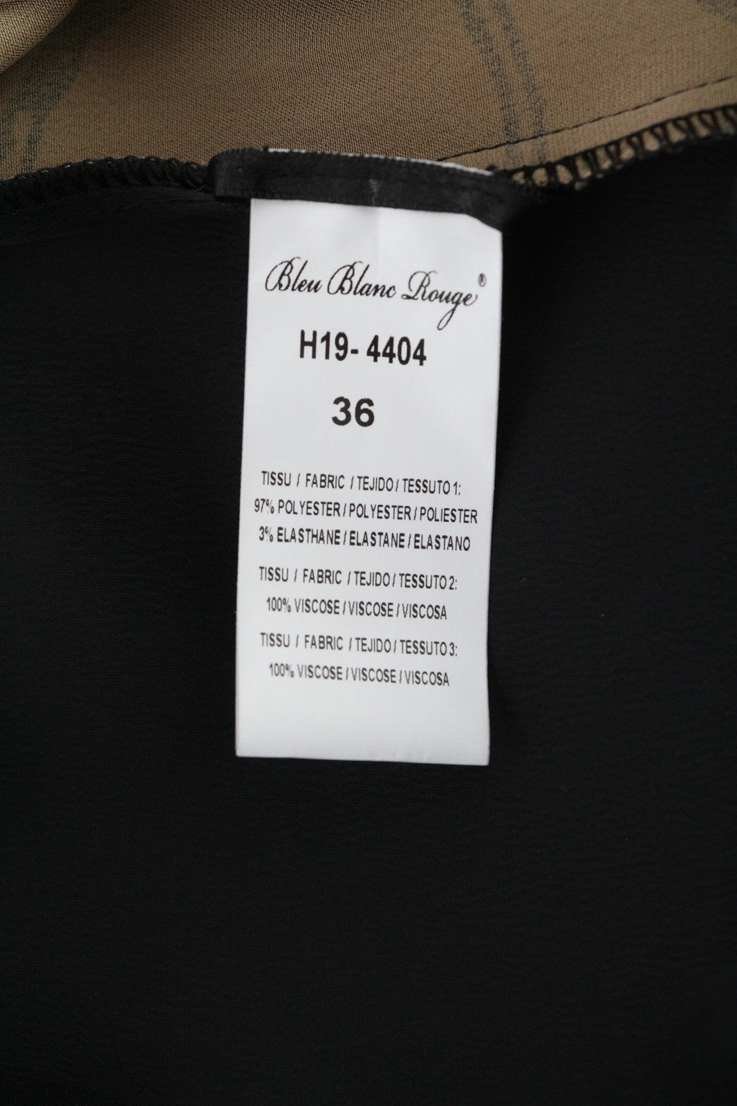 BLEU BLANC ROUGE Magie moteriška suknelė S smėlio spalvos, 3/4 rankovėmis, apvali kaklo iškirpte, raštuota, trumpa. 