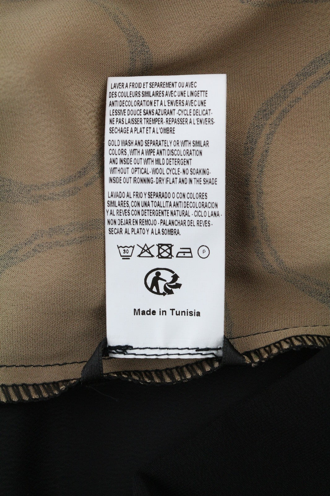 BLEU BLANC ROUGE Magie moteriška suknelė S smėlio spalvos, 3/4 rankovėmis, apvali kaklo iškirpte, raštuota, trumpa. 