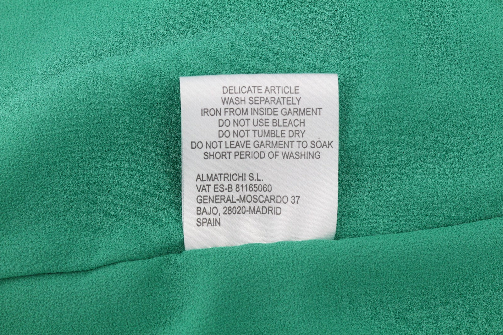 ALMATRICHI Women's Dress 36 Green Ruffle Long Sleeve Lined Open Back Short Logo