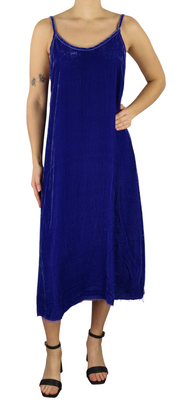 LOVE TANJANE LJ Celine moteriška suknelė M mėlyna aksominė šilko be rankovių midi RRP450 