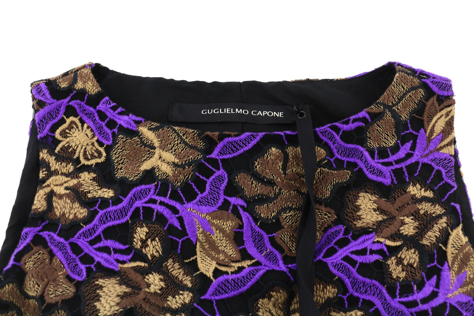 GUGLIELMO CAPONE Ballerina Pizz moteriška suknelė 40 siuvinėta be rankovių midi 