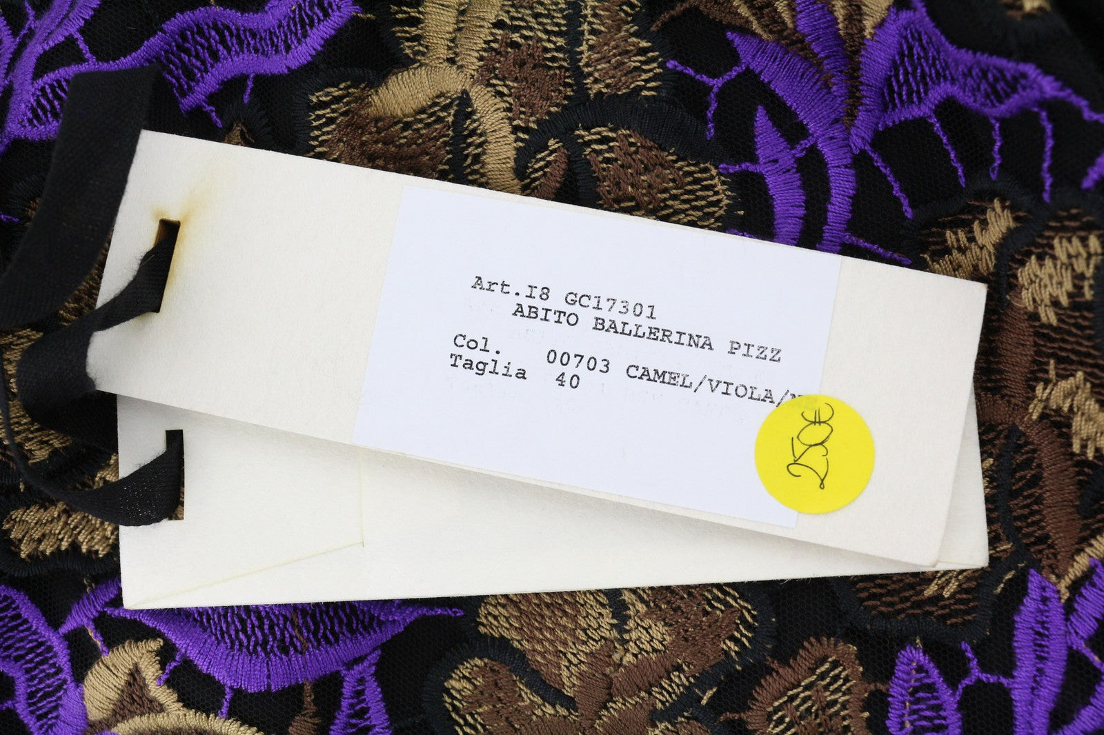 GUGLIELMO CAPONE Ballerina Pizz moteriška suknelė 40 siuvinėta be rankovių midi 