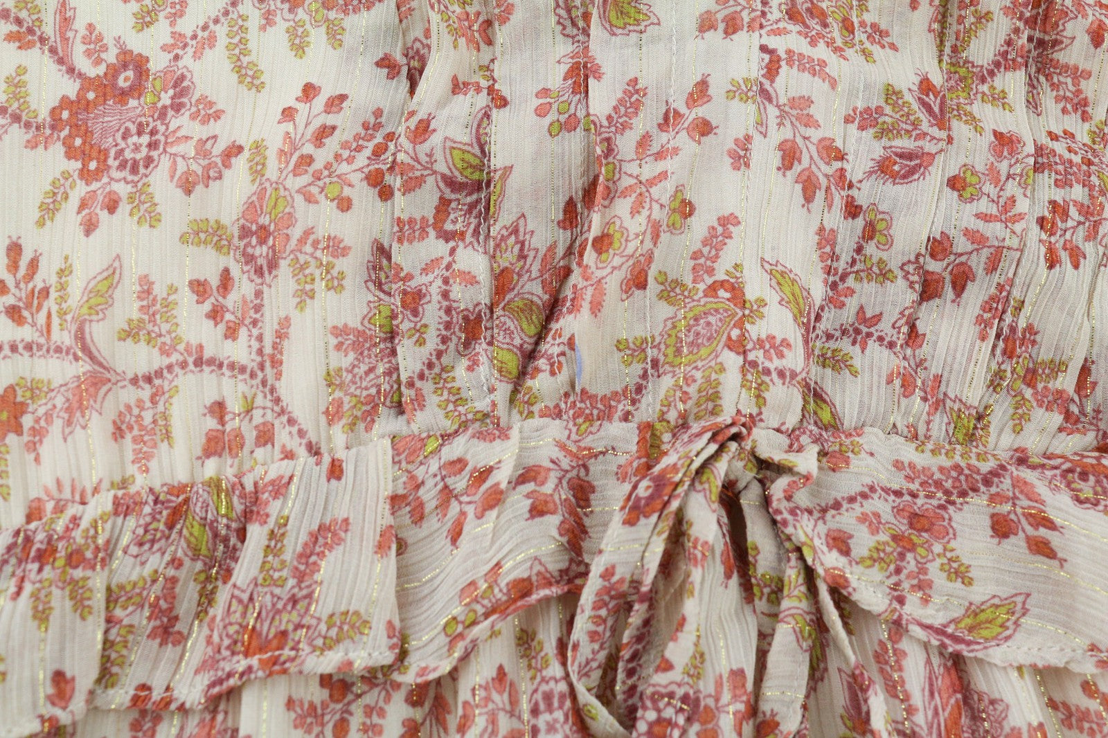 MAISON 123 Nao R Imprimee moteriška suknelė 40 šilko mišinio gėlėto rašto ilgomis rankovėmis 