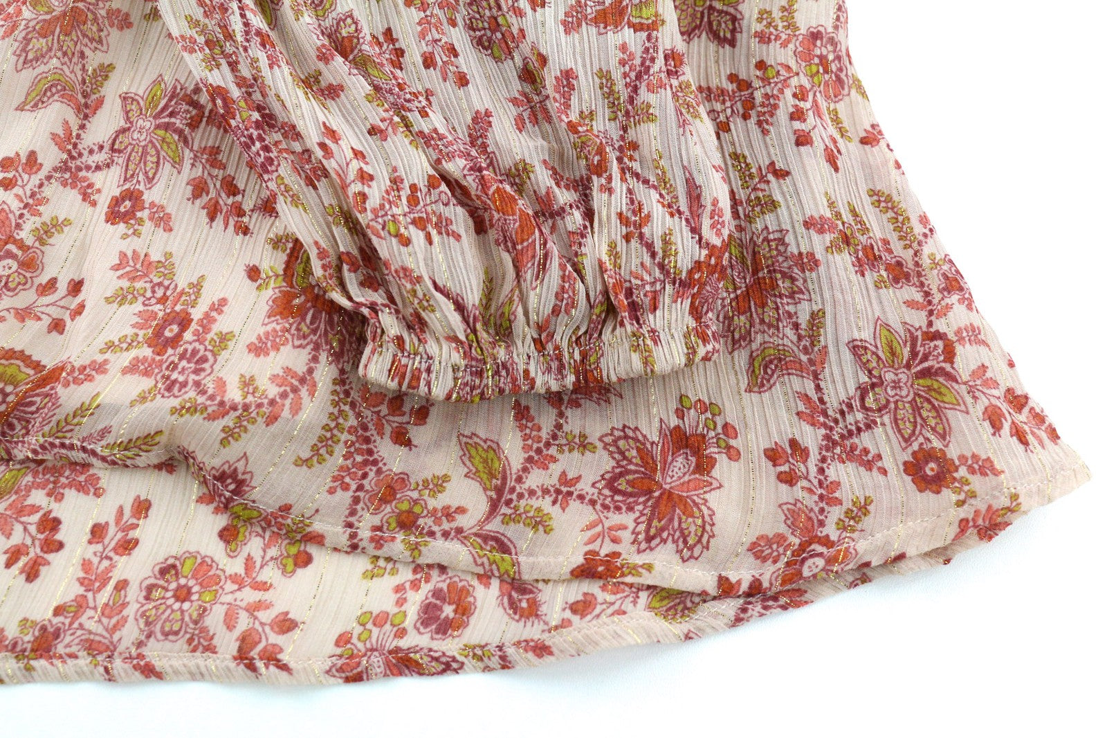 MAISON 123 Nao R Imprimee moteriška suknelė 40 šilko mišinio gėlėto rašto ilgomis rankovėmis 