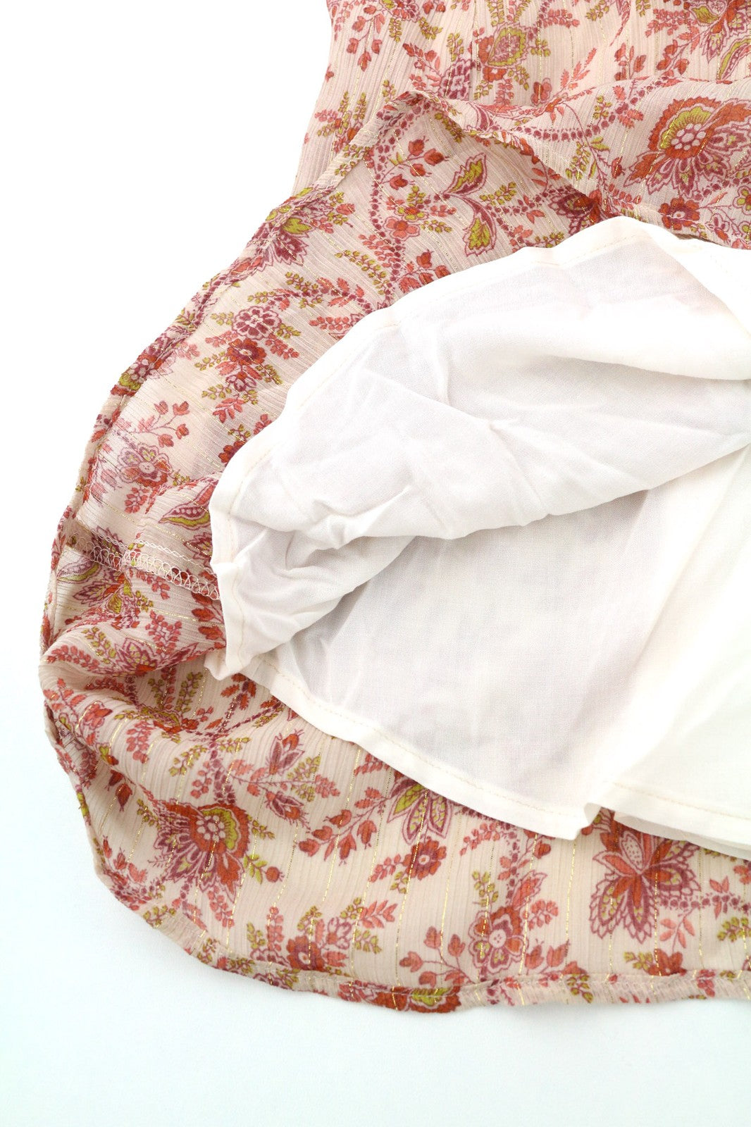 MAISON 123 Nao R Imprimee moteriška suknelė 40 šilko mišinio gėlėto rašto ilgomis rankovėmis 