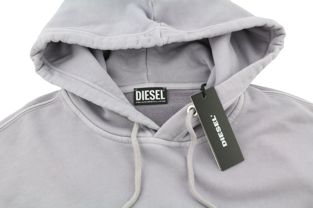 DIESEL F-Magdalena Felpa Women's Hoodie M Purple Washed Hood Strap RRP175