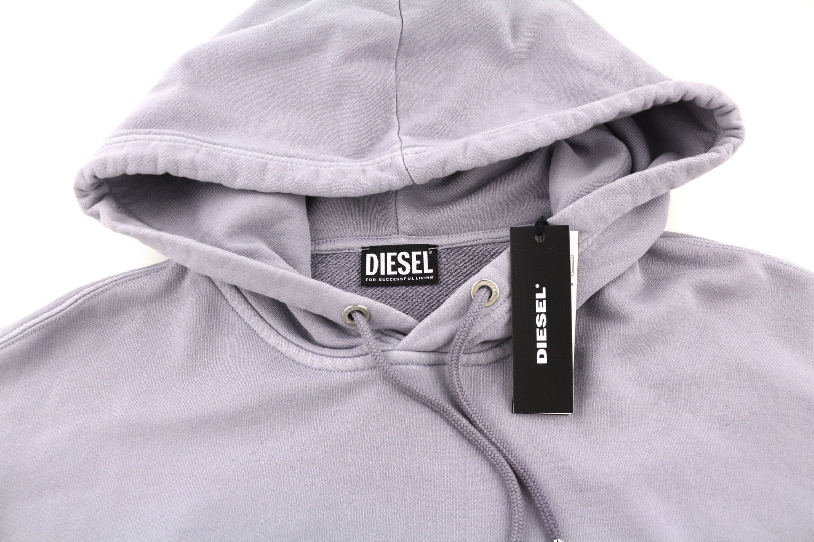 DIESEL F-Magdalena Women's Hoodie L Purple Washed Hood Strap Pullover RRP175