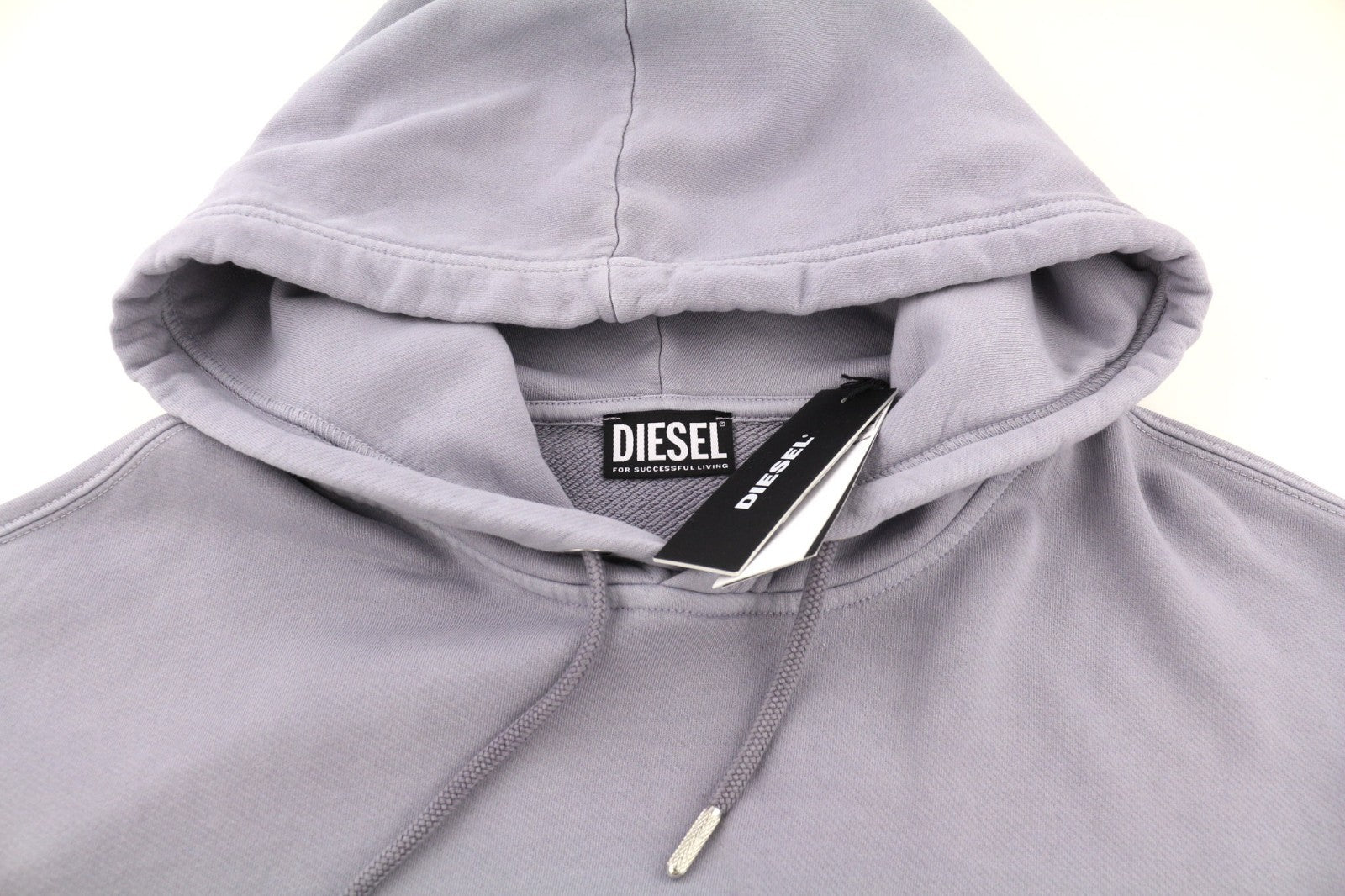 DIESEL F-Magdalena Women's Hoodie XL Purple Washed Hood Strap Pullover RRP175