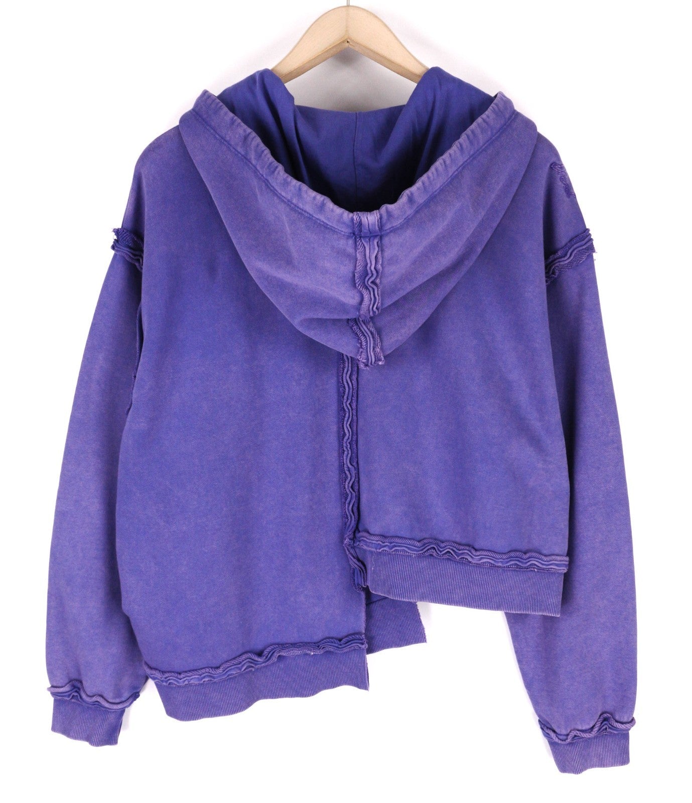 DIESEL F-Mikky Women's Hoodie M Blue Hood Asym Pocket Strap Logo Pull On RRP195