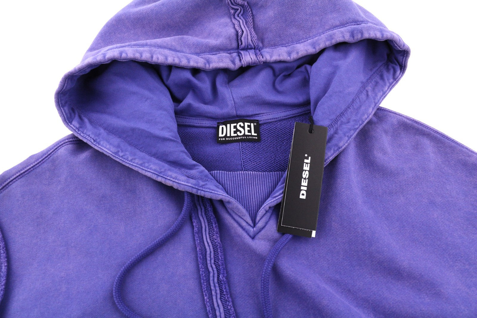 DIESEL F-Mikky Women's Hoodie M Blue Hood Asym Pocket Strap Logo Pull On RRP195