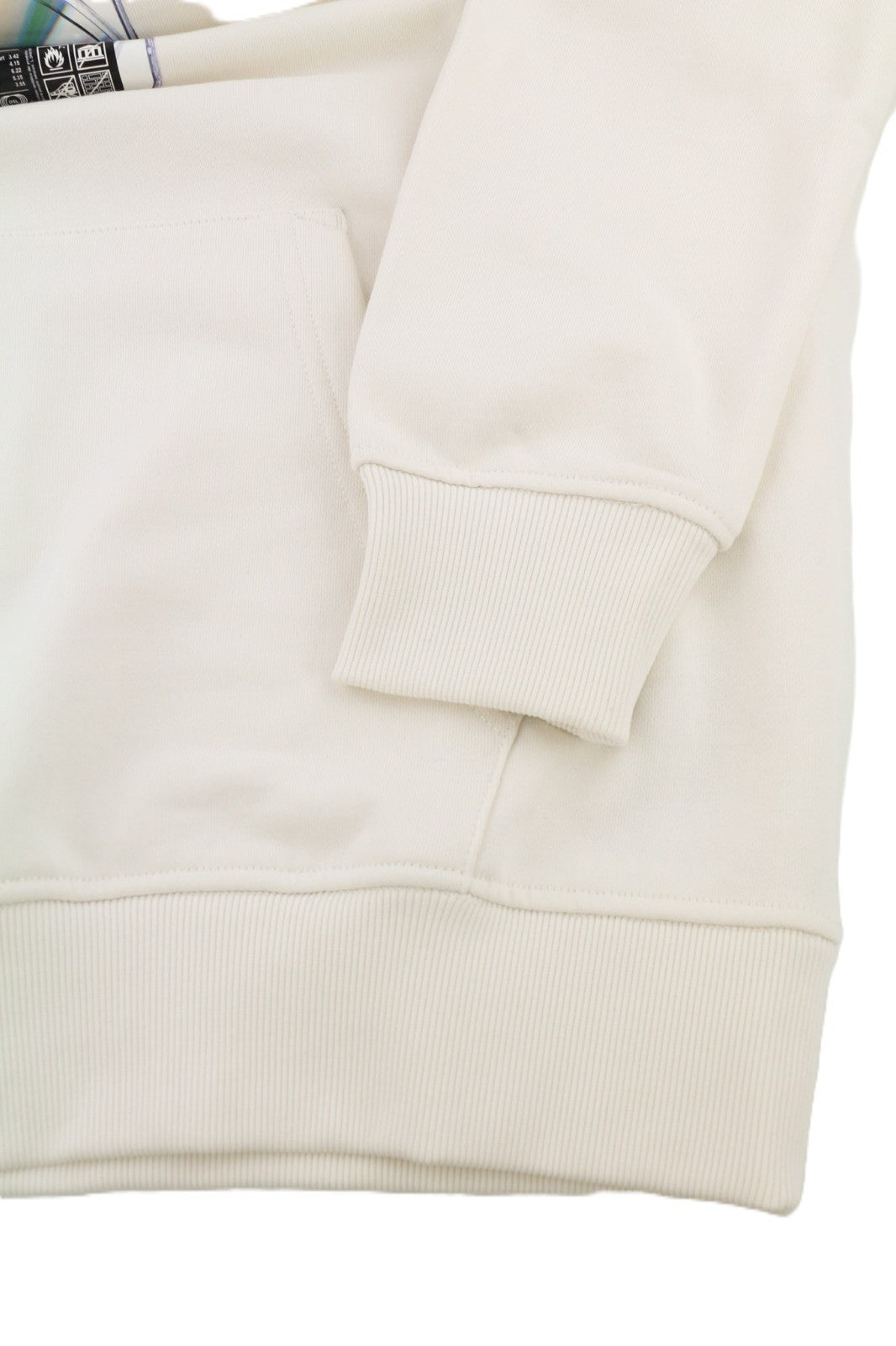 DIESEL S-Ginn-Hood Men's Hoodie M Beige Hood Kangaroo Strap Cotton Pullover