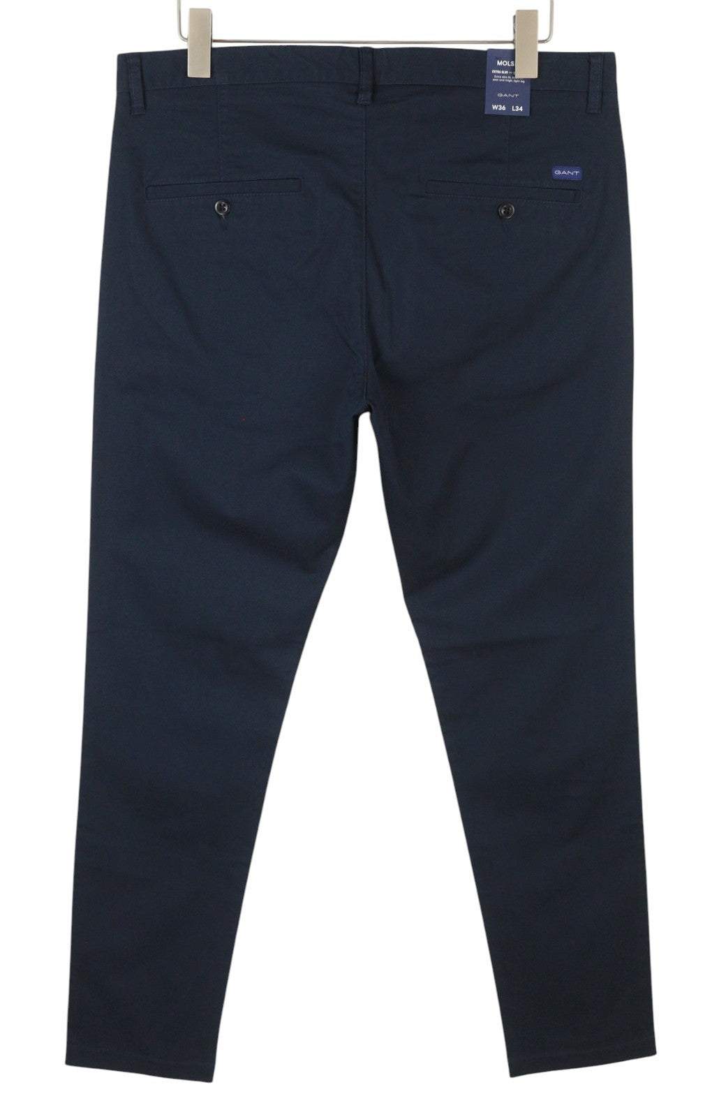 GANT „Molsey Brushed Dot“ vyriškos chino kelnės W44/L32 persų mėlynos, ypač plonos 