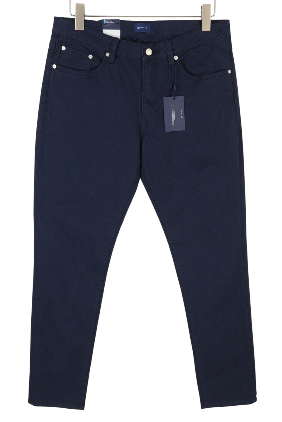 GANT Hayes Dusty Twill Men Trousers W33/L32 Marine Slim Fit Dark Casual