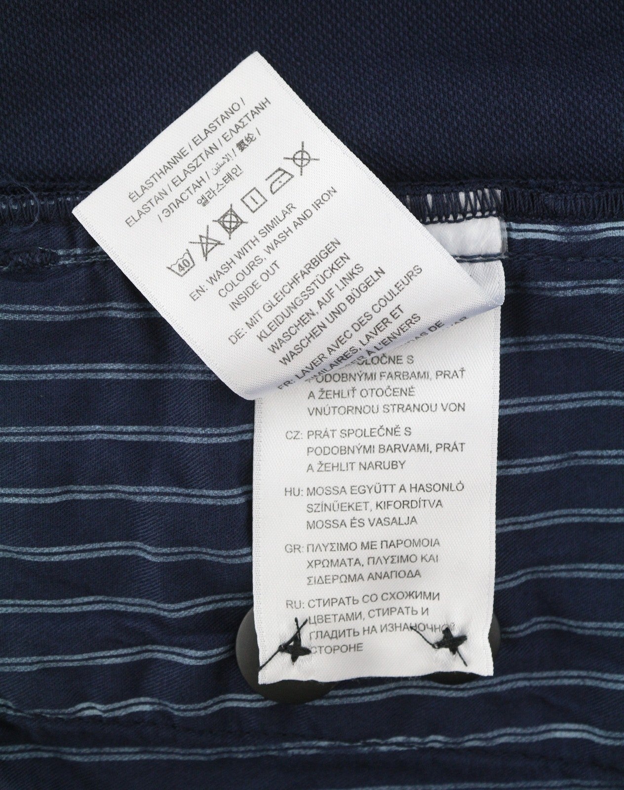 GANT Slim Light Canvas Chino Men Trousers W36/L30 Marine Zip Fly Dark Casual