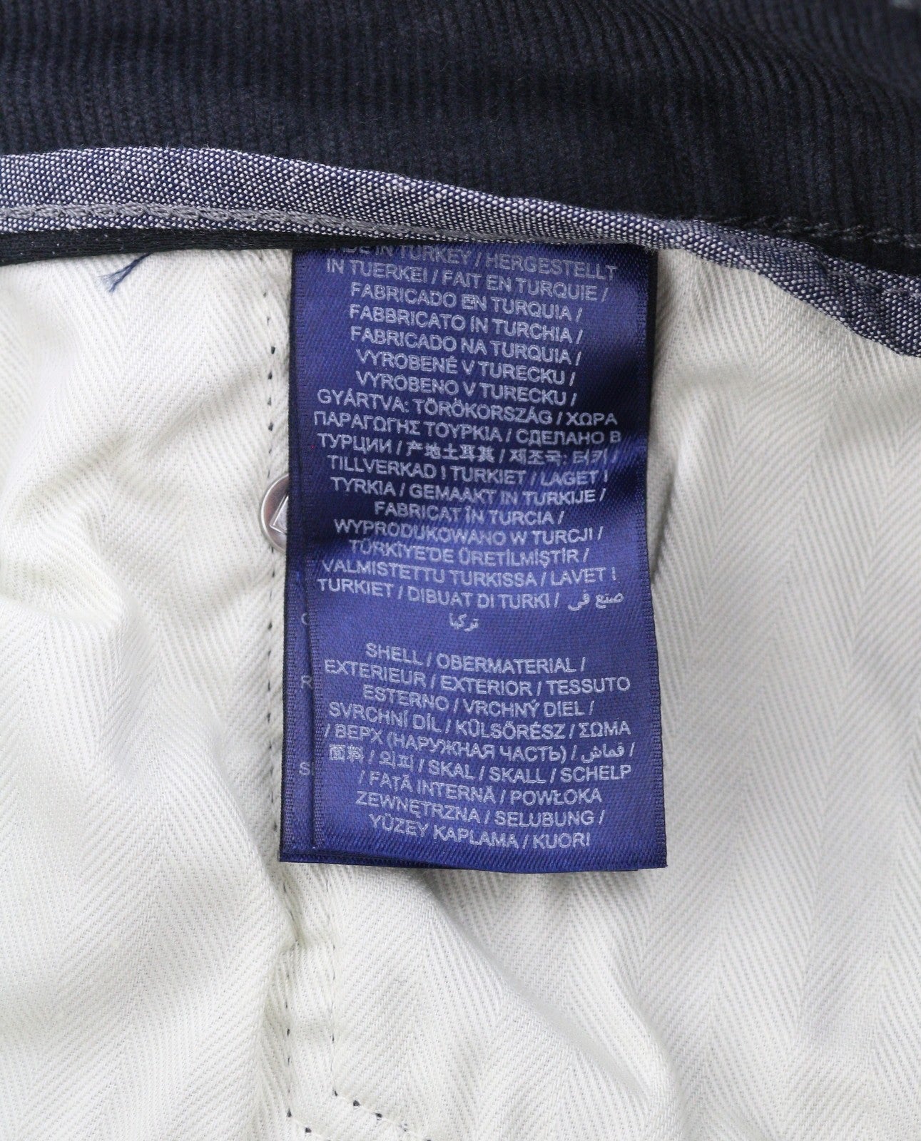 GANT Hayes Cord Men Trousers W33/L32 Antracite Corduroy Slim Fit Black Zip Fly