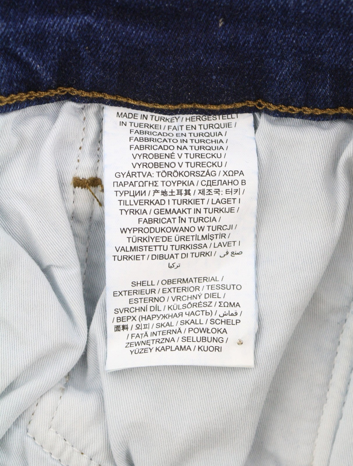 GANT Maxen Retro Shield vyriški džinsai W34/L36 tamsiai mėlyni ūsuoti, aptempti 