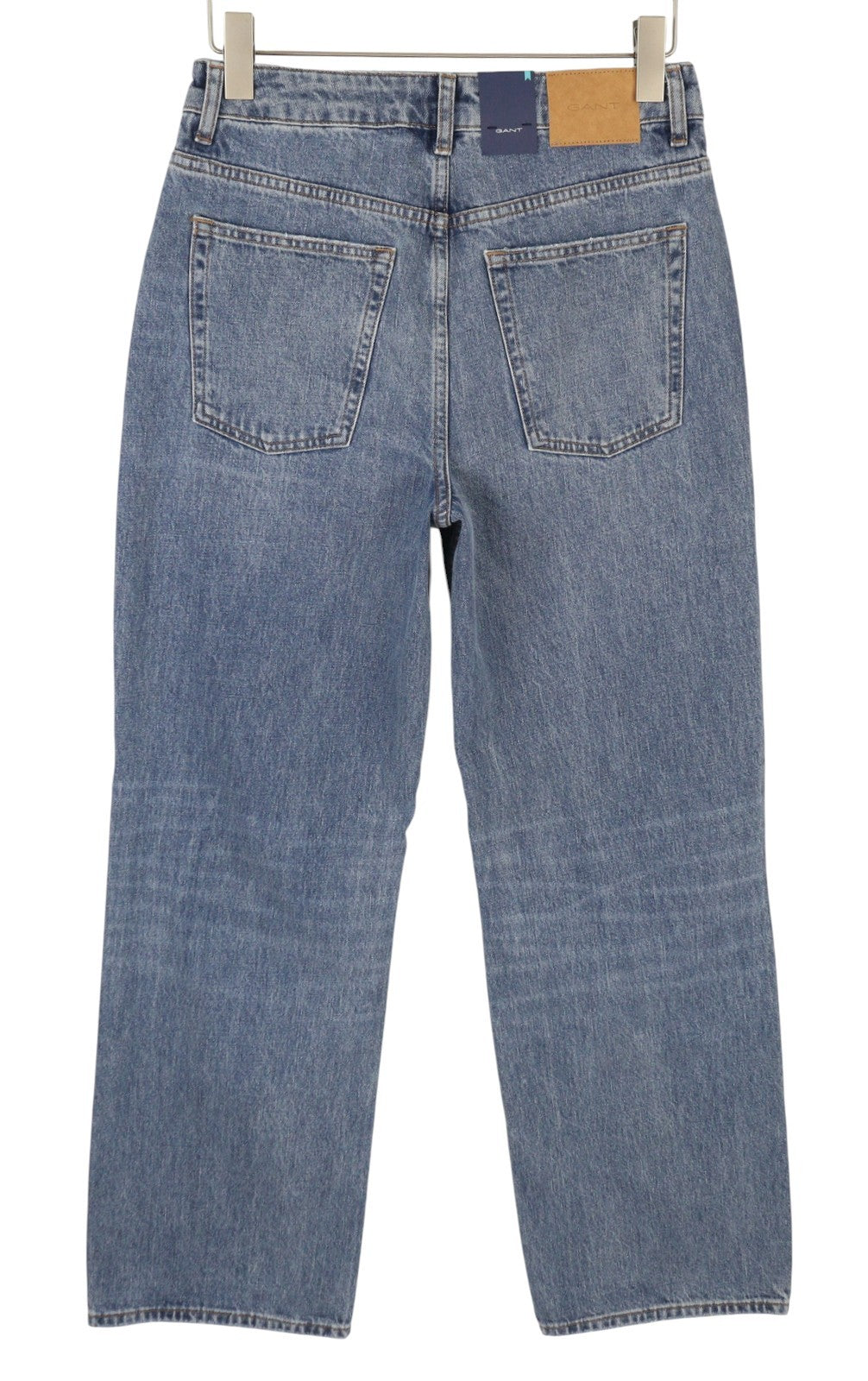 GANT HW Relaxed Straight Rip Women Jeans W30 Mid Blue Vintage Faded Distress