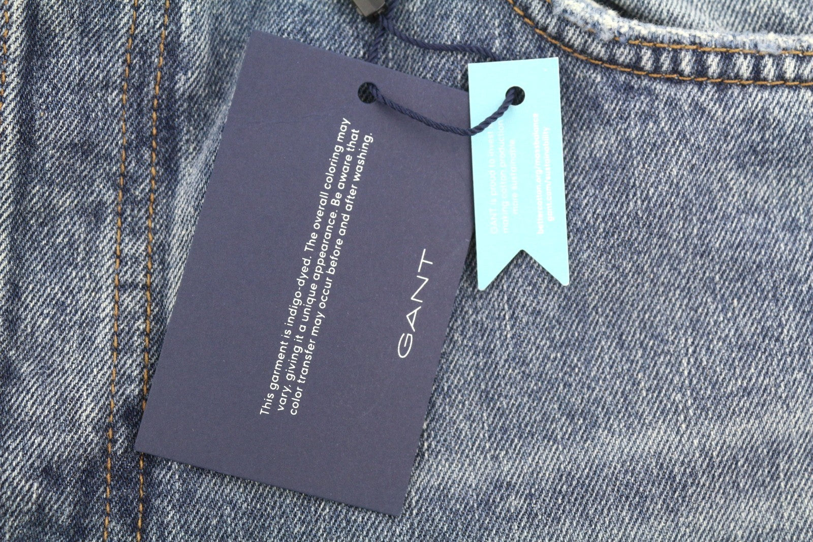 GANT HW Relaxed Straight Rip Women Jeans W30 Mid Blue Vintage Faded Distress