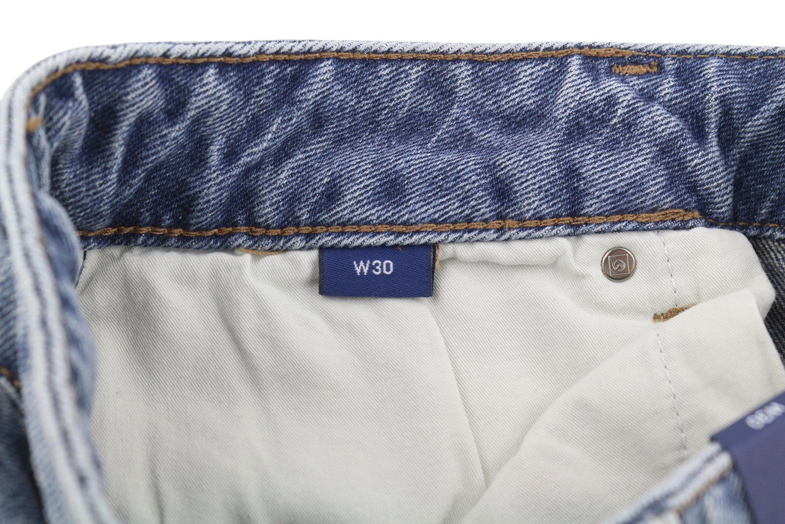 GANT HW Relaxed Straight Rip Women Jeans W30 Mid Blue Vintage Faded Distress