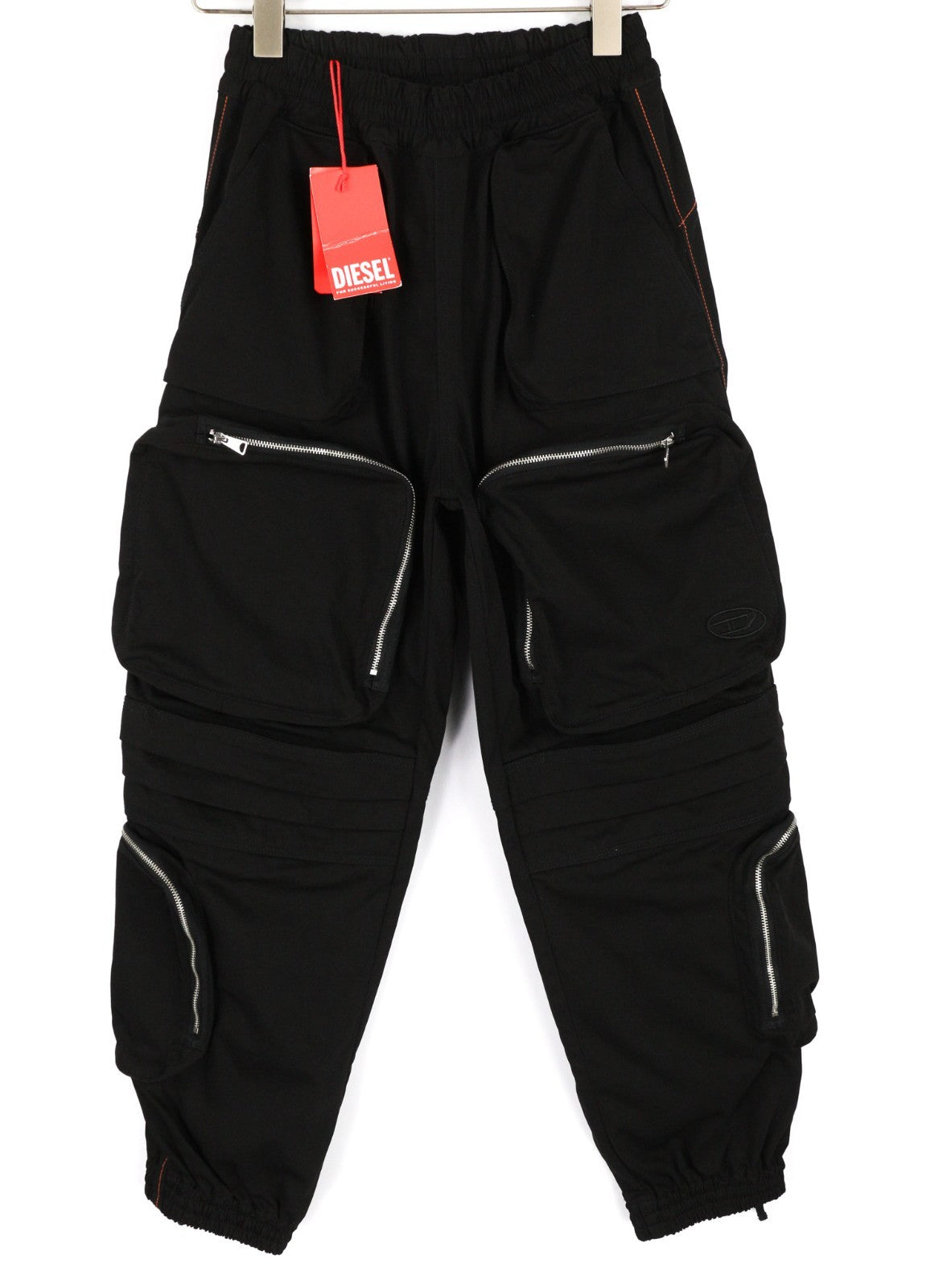 DIESEL P-Mirta-NL 0PCAK moteriškos juodos XS dydžio laisvo kirpimo kelnės su kišenėmis (RRP300) 