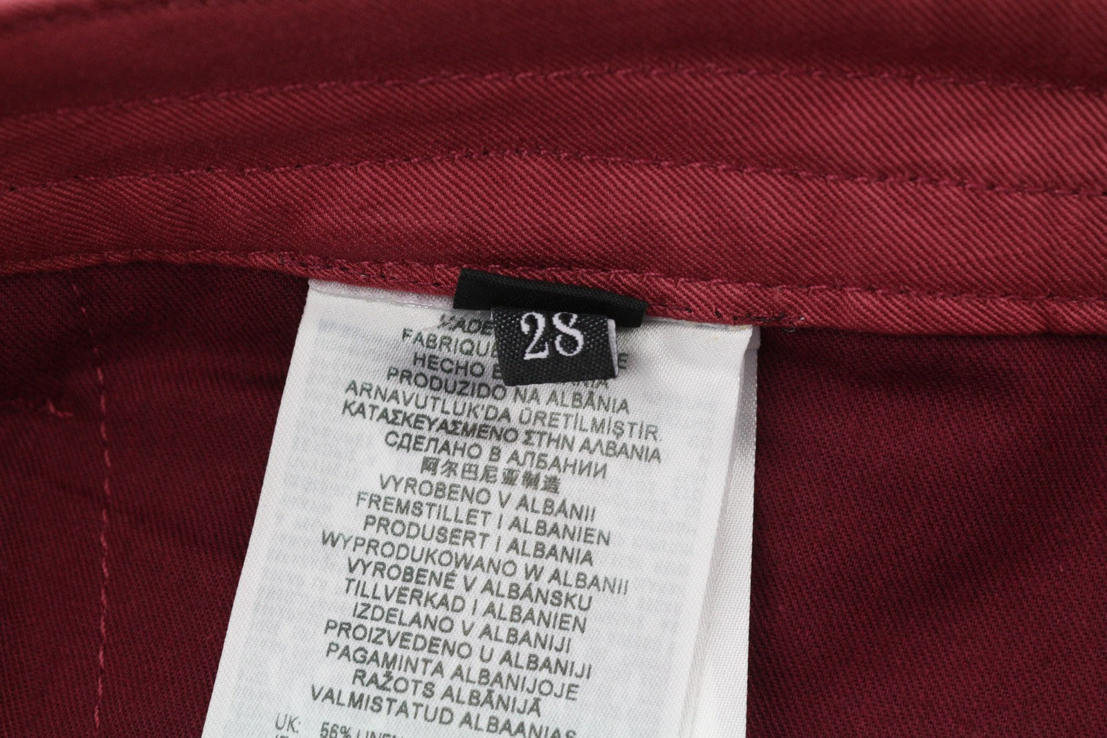 DIESEL P-Giulia moteriškos kelnės W28 Burgundijos spalvos lininės krovininės kelnės plačios iškirptės RRP300 