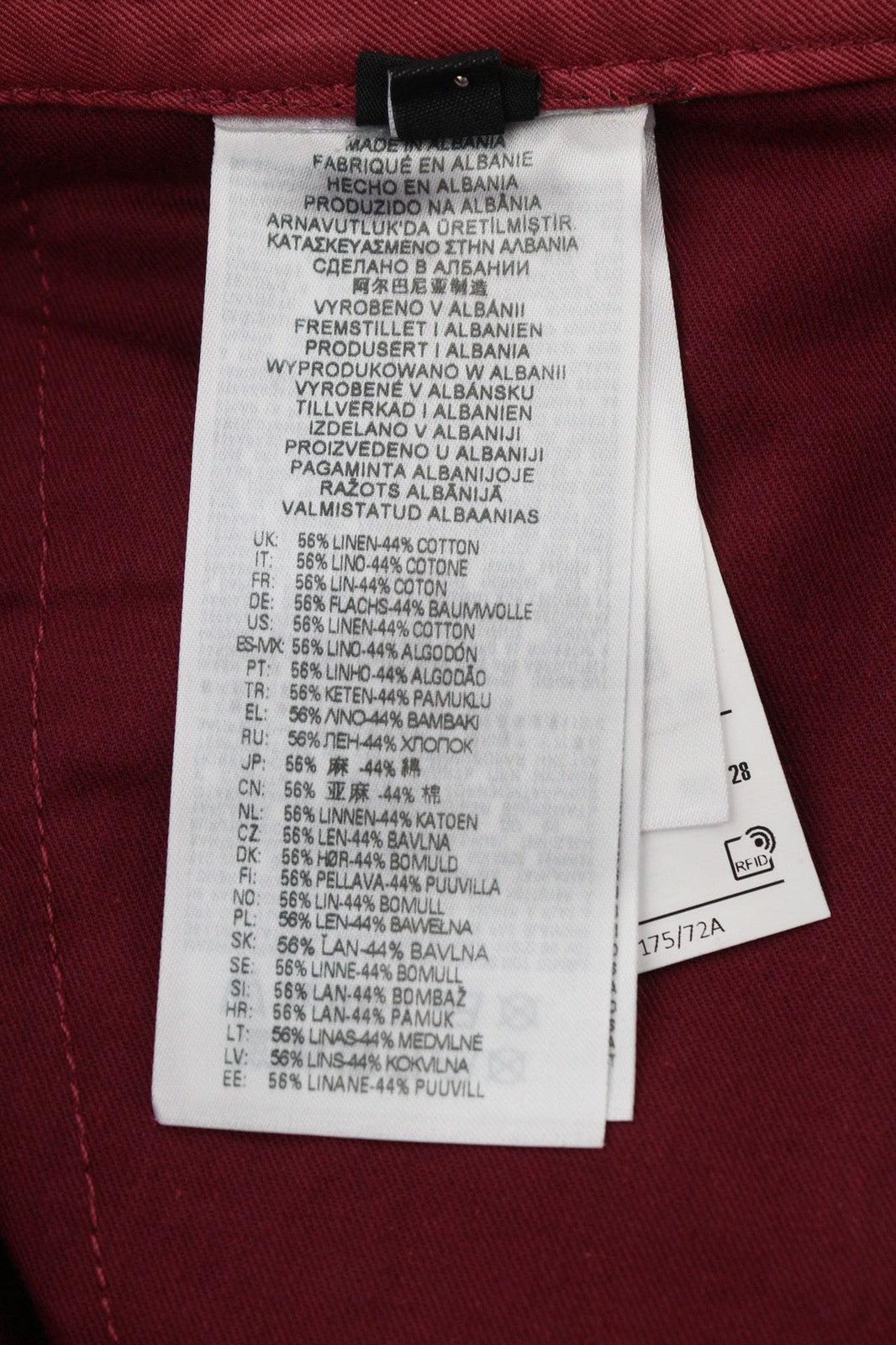 DIESEL P-Giulia moteriškos kelnės W28 Burgundijos spalvos lininės krovininės kelnės plačios iškirptės RRP300 