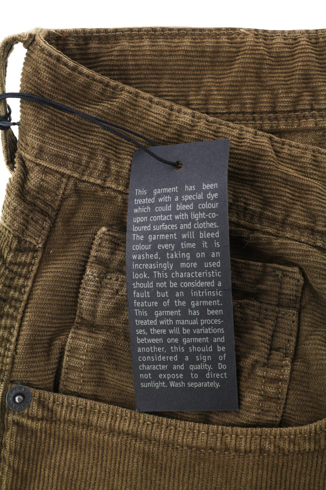 REPLAY Anbass Men's Trousers W30/L34 Brown Corduroy Slim Stretch Zip Fly Logo