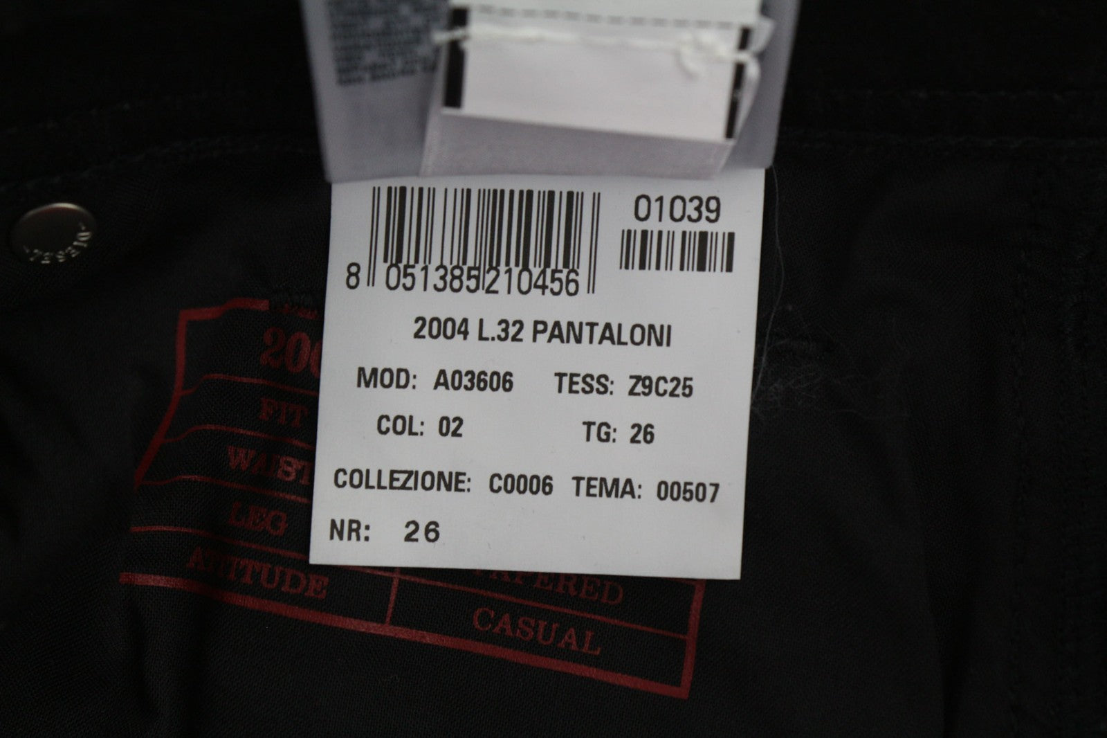 DIESEL 2004 5Pockets Z9C25 Women's Jeans W26/L32 Slim Mid Waist Tapered RRP185