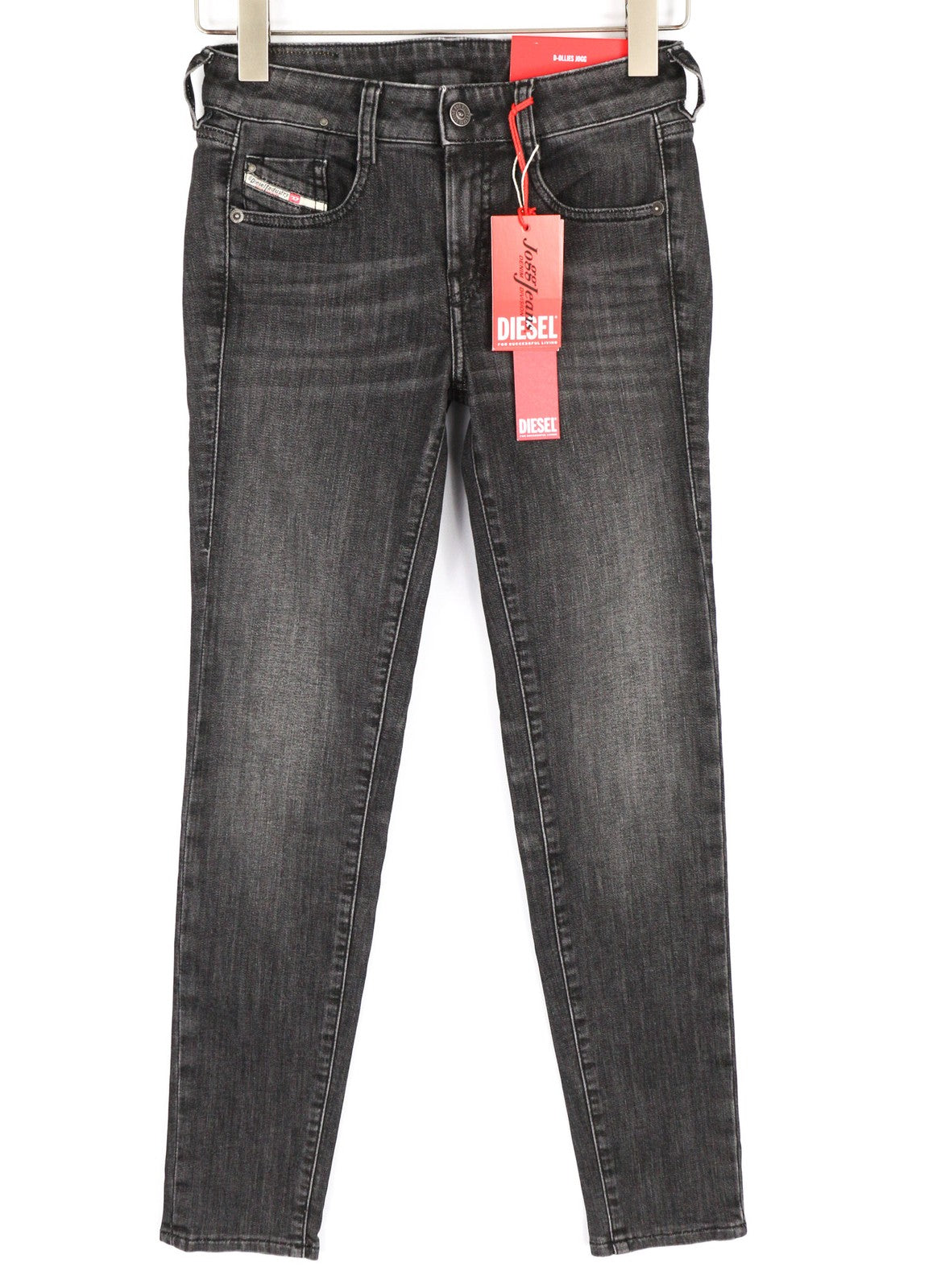 DIESEL D-Ollies Jogg Women's Jeans W24 Washed Grey Sweat Denim Slim Fit RRP275