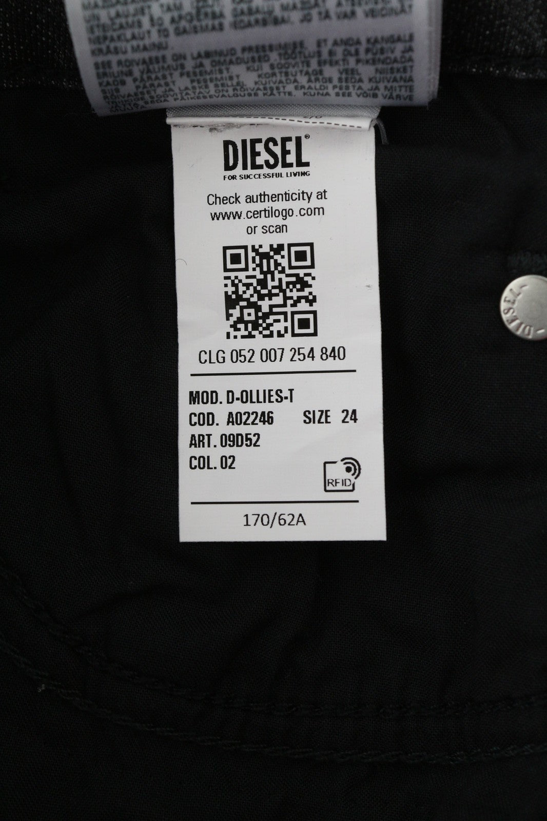 DIESEL D-Ollies Jogg Women's Jeans W24 Washed Grey Sweat Denim Slim Fit RRP275