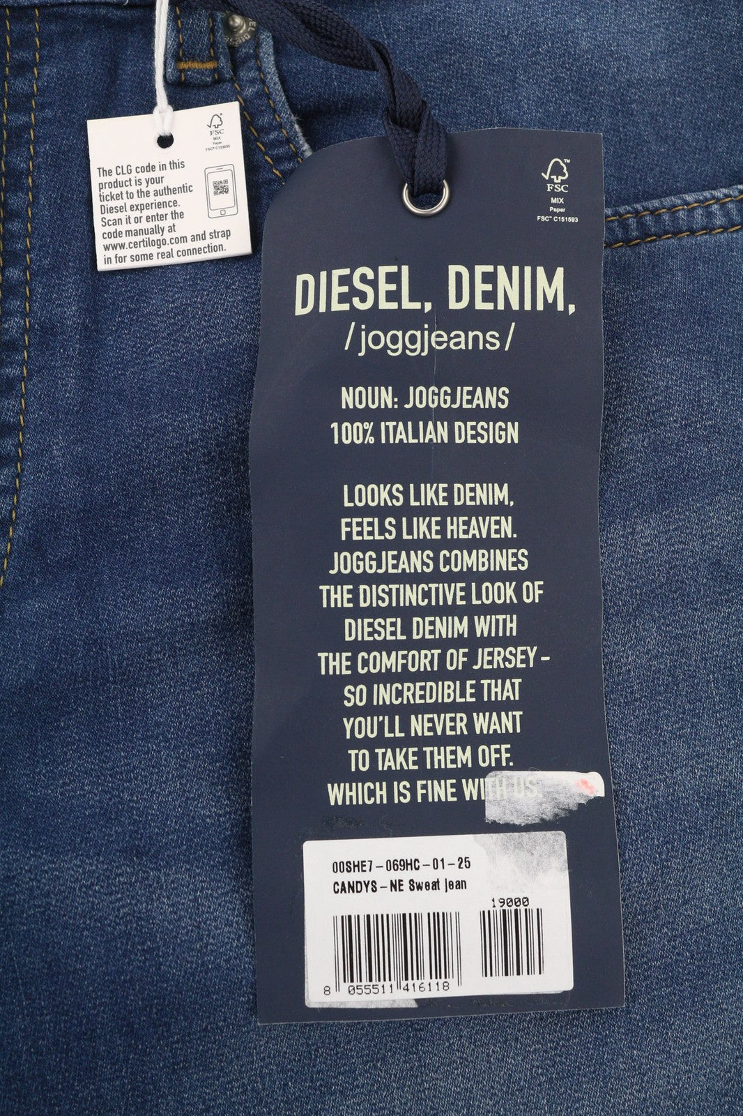 DIESEL Candys Jogg 069HC Women's Jeans W25 Washed Sweat Boyfriend RRP190