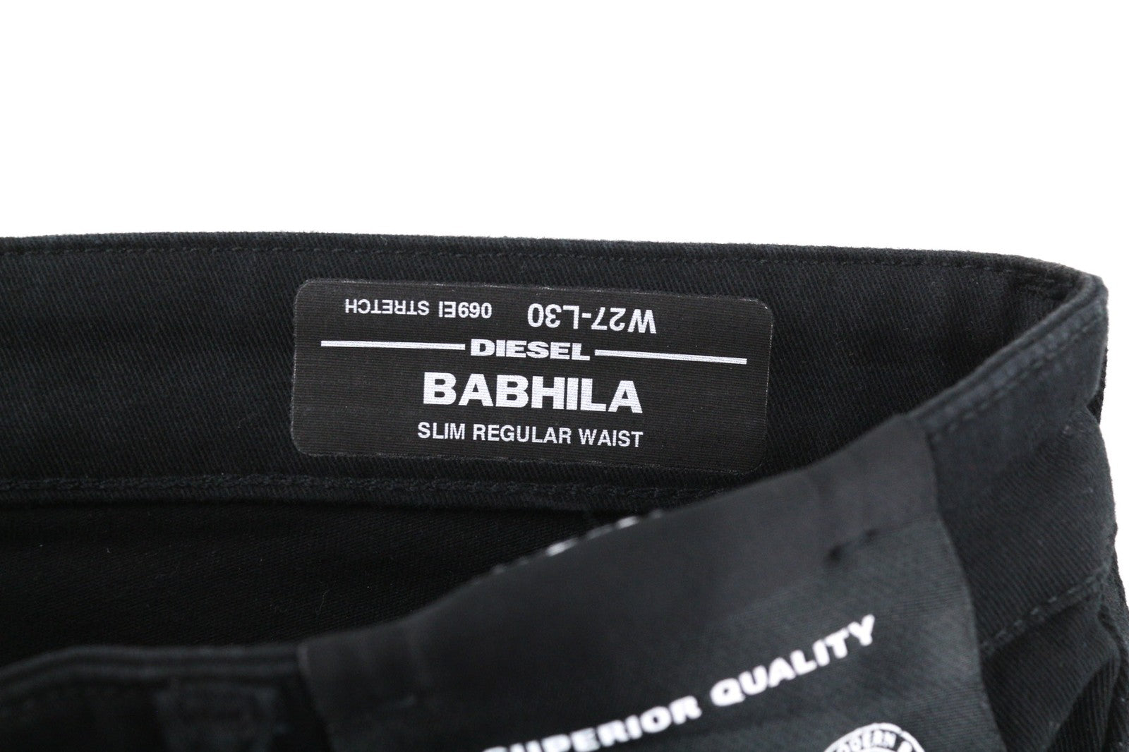 DIESEL Babhila 069EI Women's Jeans W27 Black Slim Regular Waist Stretch Button