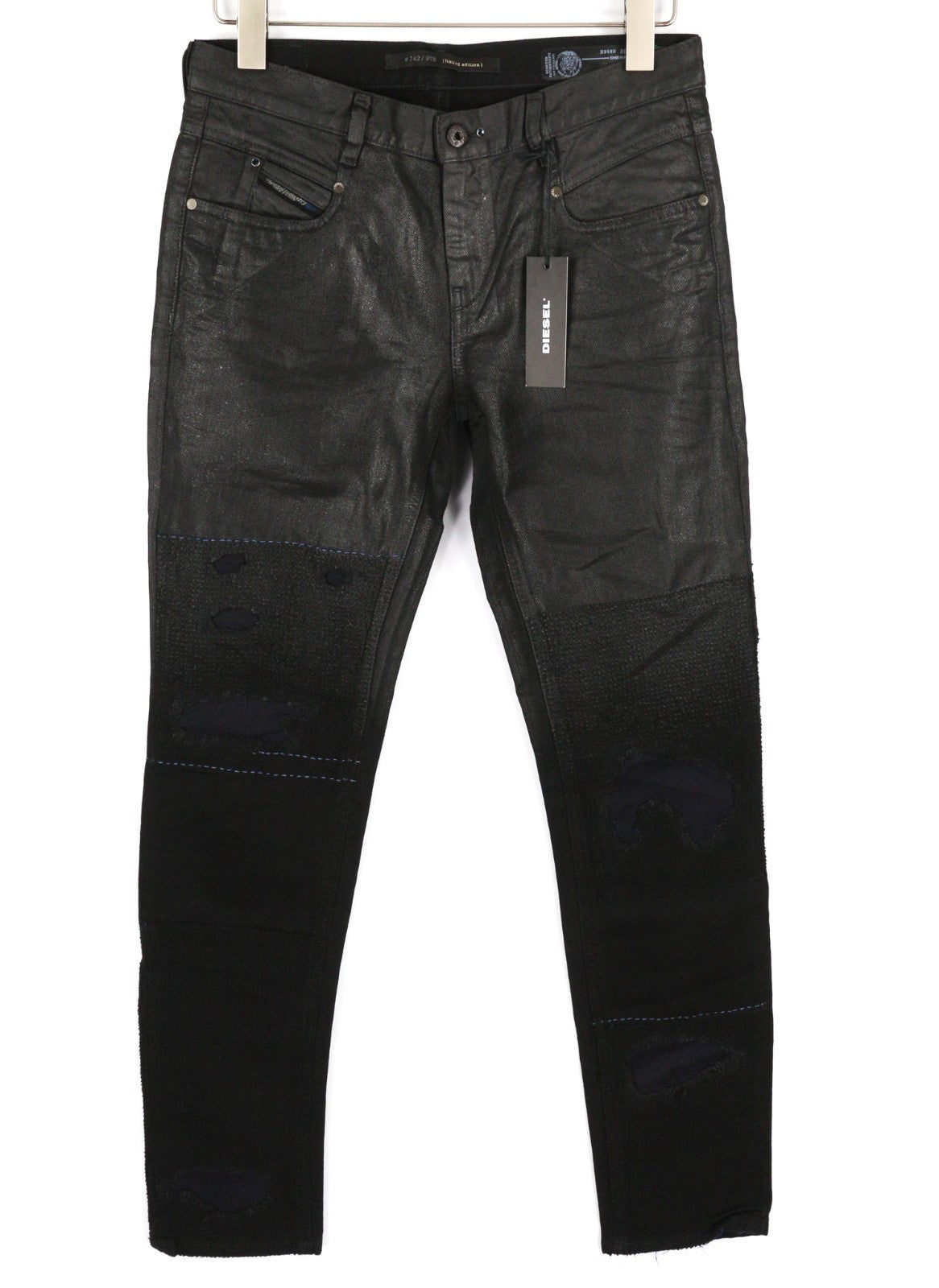 DIESEL Belthy 0856E Women's Jeans W27/L32 Coated Slim Straight Zip RRP250