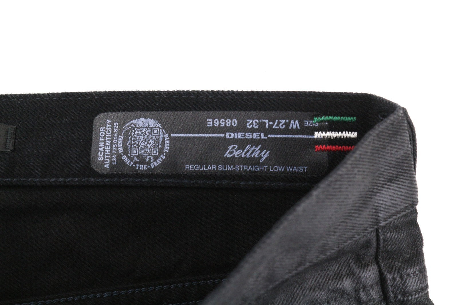 DIESEL Belthy 0856E Women's Jeans W27/L32 Coated Slim Straight Zip RRP250