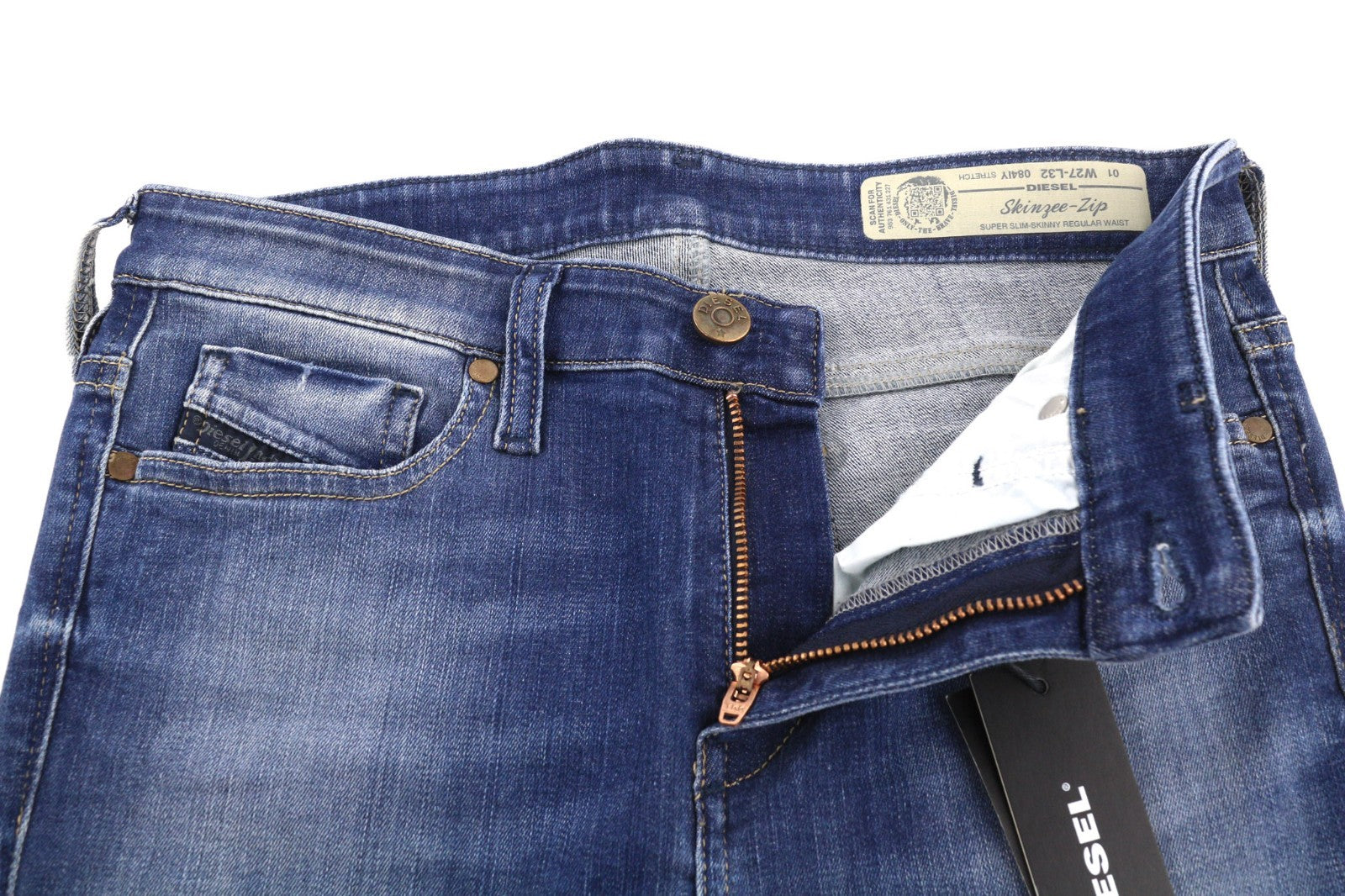 DIESEL Skinzee-Zip 084IY Women's Jeans W27/L32 Super Skinny Regular Waist