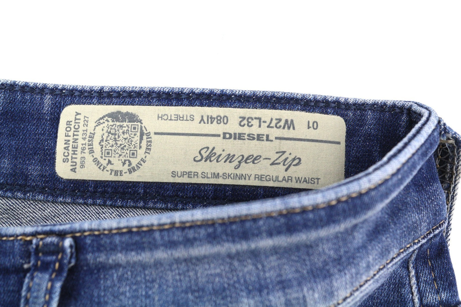 DIESEL Skinzee-Zip 084IY Women's Jeans W27/L32 Super Skinny Regular Waist