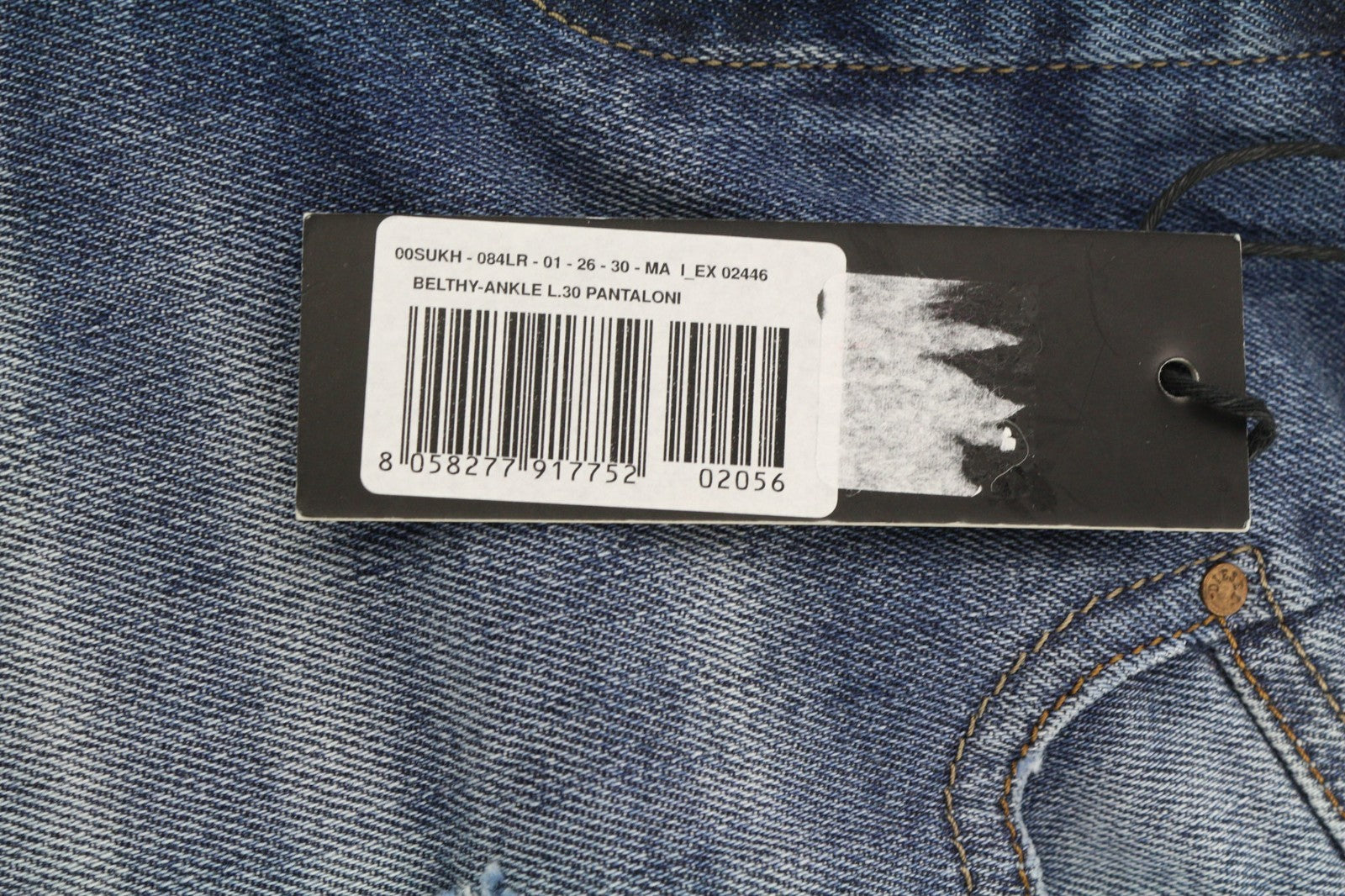 DIESEL Belthy-Ankle 084LR Women's Jeans W26/L30 D.N.A. Slim Straight RRP200